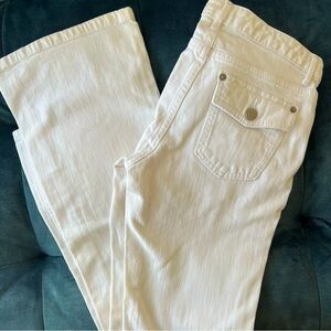 Vintage Y2K Banana Republic Bootcut Flare White Denim Jeans 0S Short 30” inseam
